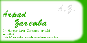 arpad zaremba business card